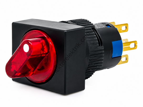 BUTTO K16-592-3-RA2  16mm Plastik Gövde 1-0-2 Kalıcı Mandal Buton Led Işıklı