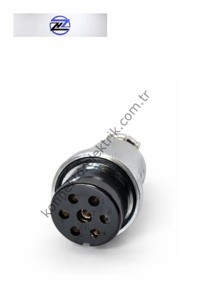HZ CONNECTORS GX30 30M-7A 7 Pin Metal Kasa Kablo Tipi Dişi Mike (Mayk) Konnektör