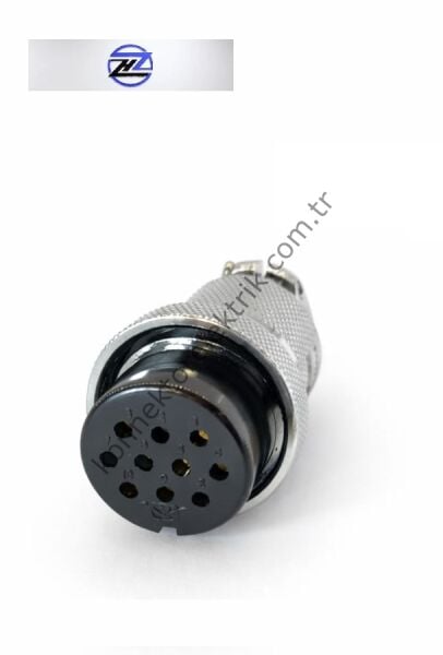 HZ CONNECTORS 30M-10A 10 Pinli Metal Kasa Düz Kablo Tipi  Dişi Konnektör