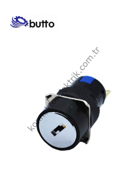 BUTTO K16-712-3 16mm Yuvarlak Plastik Gövde 1-0-2 Kalıcı Anahtarlı Buton
