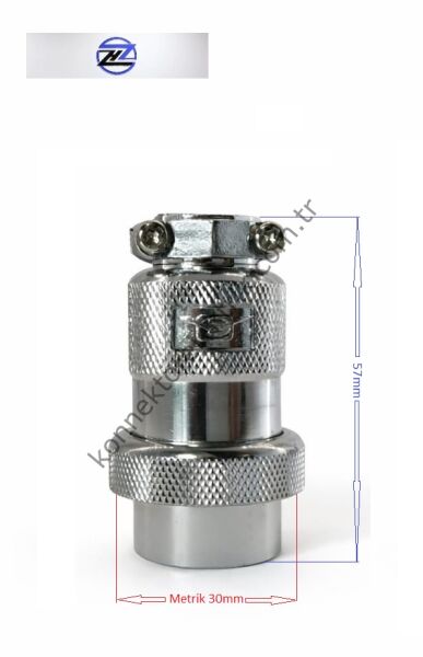 HZ CONNECTORS GX30 30MF-2A 2 Pin Metal Kasa Kablo Tipi Erkek Mike (Mayk) Konnektör