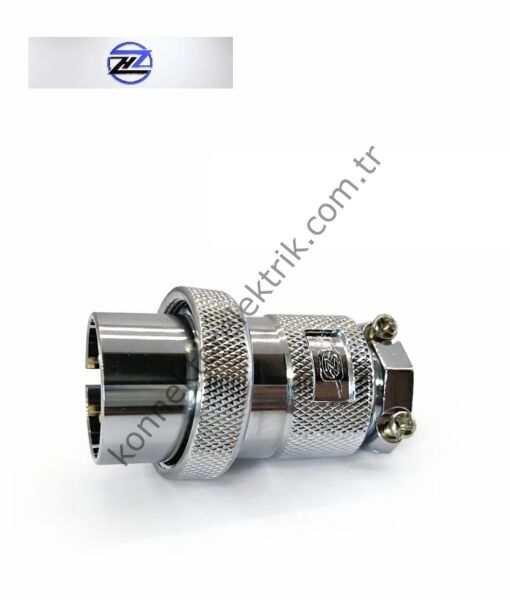 HZ CONNECTORS GX30 30MF-2A 2 Pin Metal Kasa Kablo Tipi Erkek Mike (Mayk) Konnektör