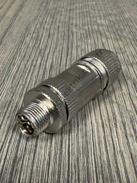 MOCO M12 X Kod 8 Pin Lehimli (Solder Contact) Metal Kasa Kablo Tipi Erkek Endüstriyel Konnektör