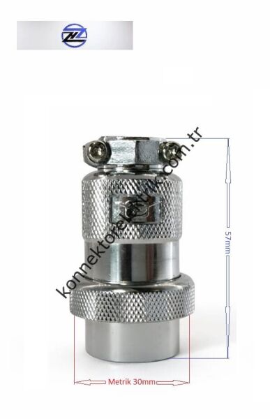 HZ CONNECTORS GX30 30MF-4A 4 Pin Metal Kasa Kablo Tipi Erkek Mike (Mayk) Konnektör