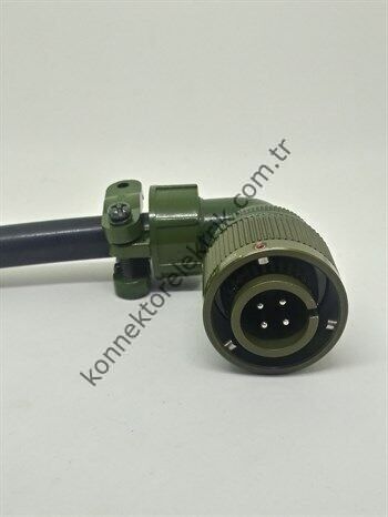 HZ CONNECTORS KDB08E 14S-2P 4 Pin Metal Kasa 90° Açılı Bayonet Kablo Tipi Erkek Askeri Konnektör