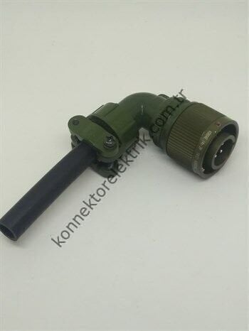 HZ CONNECTORS KDB08E 14S-2P 4 Pin Metal Kasa 90° Açılı Bayonet Kablo Tipi Erkek Askeri Konnektör
