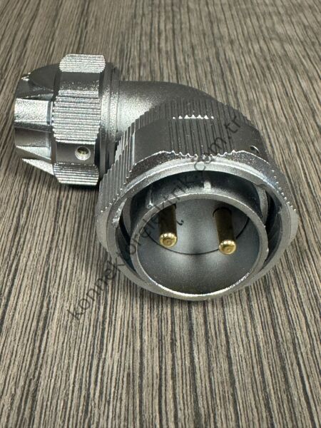 WEIPU WY28J2TU 2 Pin IP67 Metal Kasa 90° Açılı Kablo Tipi Erkek Su Geçirmez Konnektör