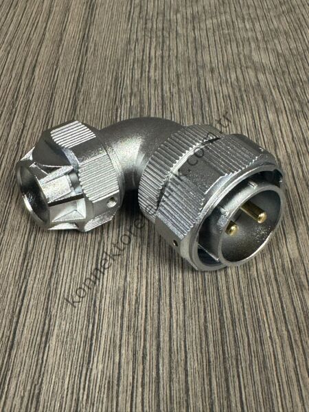 WEIPU WY28J2TU 2 Pin IP67 Metal Kasa 90° Açılı Kablo Tipi Erkek Su Geçirmez Konnektör