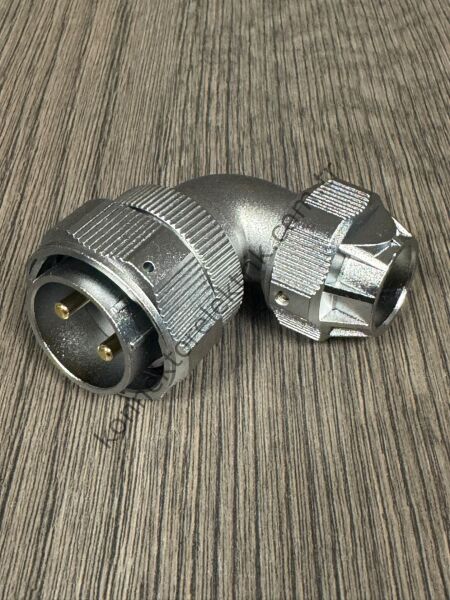 WEIPU WY28J2TU 2 Pin IP67 Metal Kasa 90° Açılı Kablo Tipi Erkek Su Geçirmez Konnektör