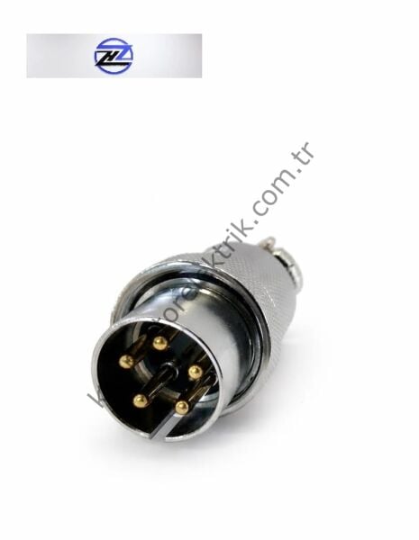 HZ CONNECTORS 30MF-5A 5 Pinli Metal Kasa Kablo Tipi Düz Erkek Konnektör