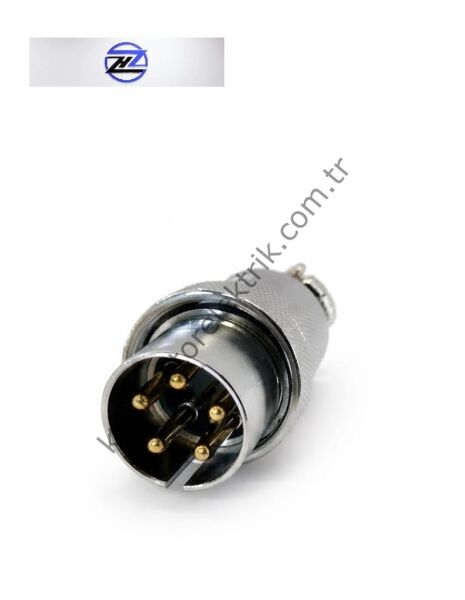 HZ CONNECTORS GX30 30MF-5A 5 Pin Metal Kasa Kablo Tipi Erkek Mike (Mayk) Konnektör