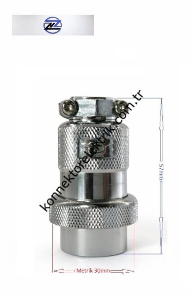 HZ CONNECTORS GX30 30MF-6A 6 Pin Metal Kasa Kablo Tipi Erkek Mike (Mayk) Konnektör