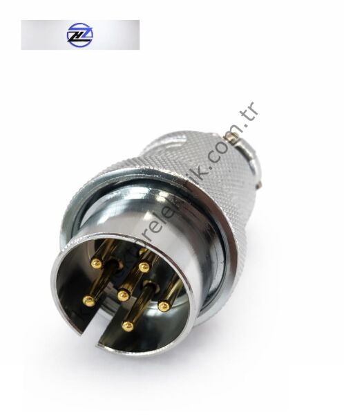 HZ CONNECTORS GX30 30MF-6A 6 Pin Metal Kasa Kablo Tipi Erkek Mike (Mayk) Konnektör