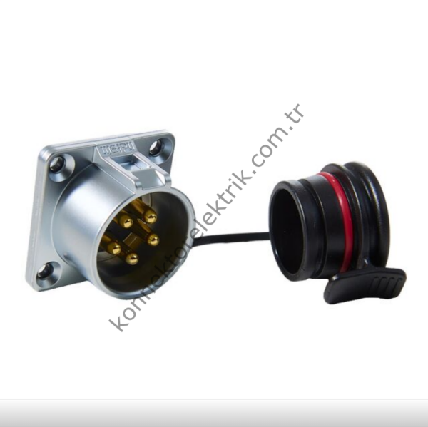 WEIPU WK20J5Z1 5 Pin IP68 Metal Kasa Panel Tipi Erkek Su Geçirmez Konnektör