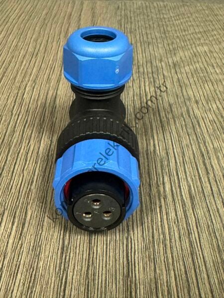 WEIPU SP2116/S3 3 Pin IP68 Plastik Kasa 90° Açılı Kablo Tipi Dişi Su Geçirmez Konnektör