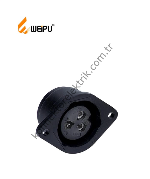 WEIPU WT29K3Z 3 Pin IP67 Plastik Kasa Panel Tipi Dişi Su Geçirmez Konnektör