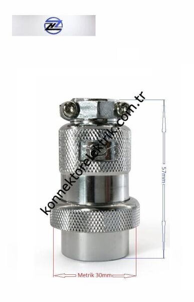 HZ CONNECTORS GX30 30MF-8A 8 Pin Metal Kasa Kablo Tipi Erkek Mike (Mayk) Konnektör