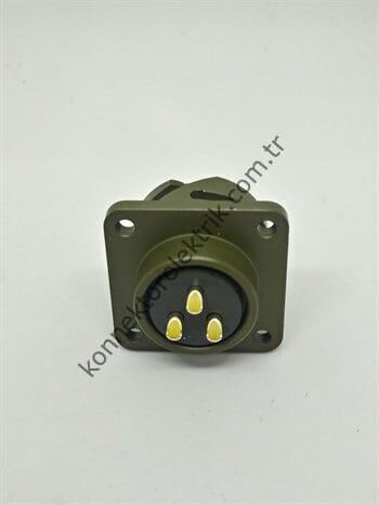 KUKDONG KDB02E 16S-5S 3 Pin Metal Kasa Bayonet Panel Tipi Dişi Askeri Konnektör