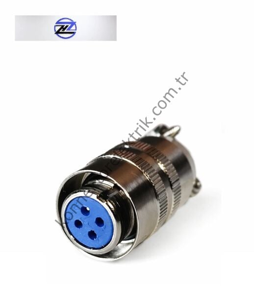 HZ CONNECTORS XS12K4P 4 Pin Metal Kasa Düz Kablo Tipi Quick Connect Dişi Konnektör