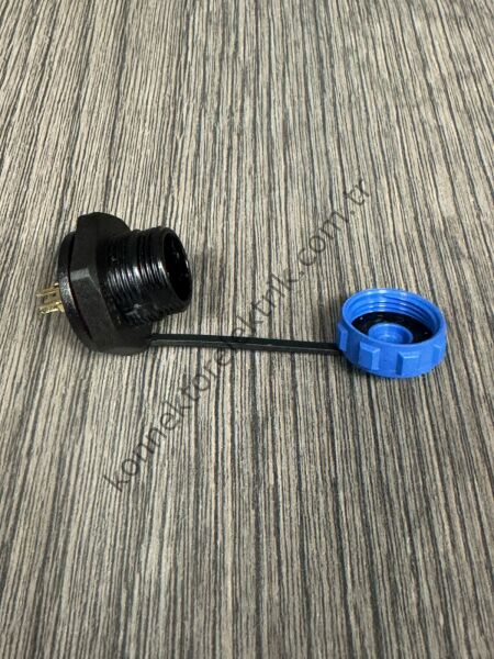 WEIPU SP1315/P3 3 Pin IP68 Plastik Kasa Somunlu Panel Tipi Erkek Su Geçirmez Konnektör