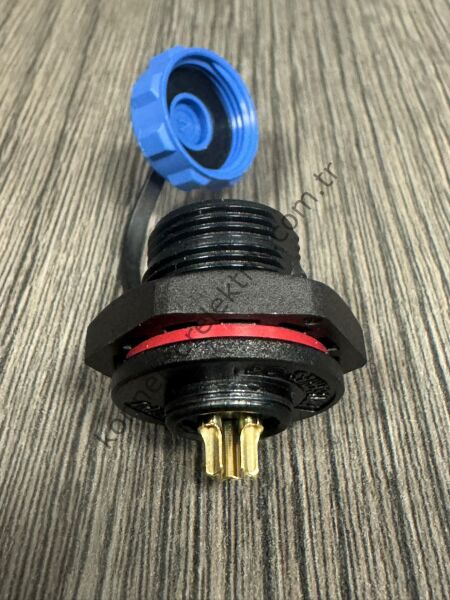 WEIPU SP1315/S3 3 Pin IP68 Plastik Kasa Somunlu Panel Tipi Dişi Su Geçirmez Konnektör