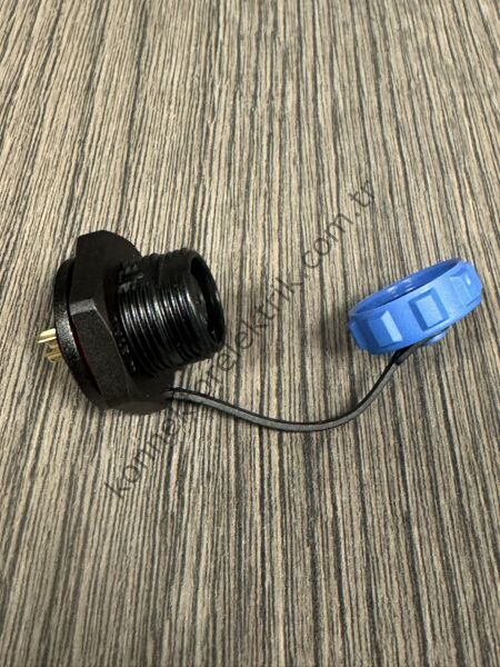 WEIPU SP1315/S3 3 Pin IP68 Plastik Kasa Somunlu Panel Tipi Dişi Su Geçirmez Konnektör
