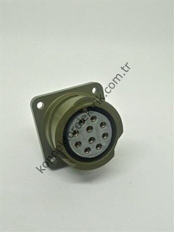 HZ CONNECTORS KDB02E 18-1S 10 Pin Metal Kasa Bayonet Panel Tipi Dişi Askeri Konnektör