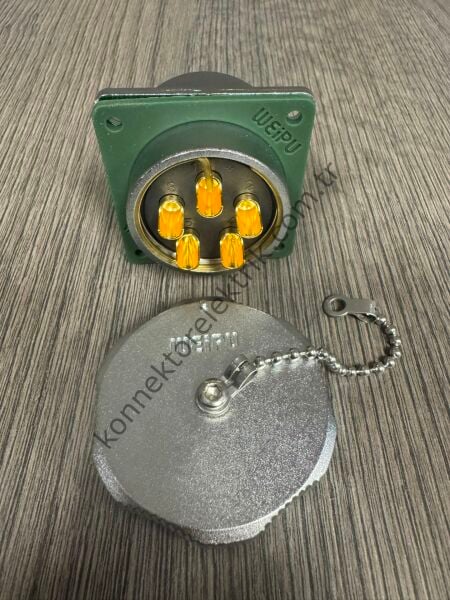 WEIPU WY40K5Z 5 Pin IP67 Metal Kasa Bayonet Panel Tipi Dişi Su Geçirmez Konnektör