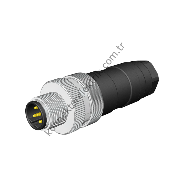 VELLEDQ M12 B Kod 4 Pin Erkek Konnektör