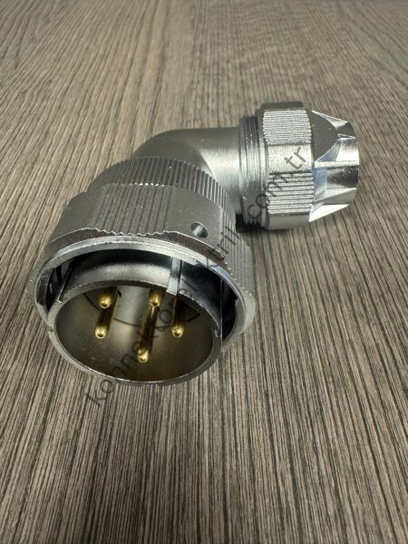 WEIPU WY40J5TU 5 Pin IP67 Metal Kasa 90° Açılı Kablo Tipi Erkek Su Geçirmez Konnektör