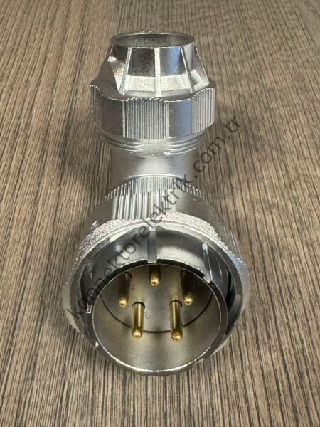 WEIPU WY40J5TU 5 Pin IP67 Metal Kasa 90° Açılı Kablo Tipi Erkek Su Geçirmez Konnektör
