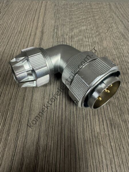 WEIPU WY40J5TU 5 Pin IP67 Metal Kasa 90° Açılı Kablo Tipi Erkek Su Geçirmez Konnektör
