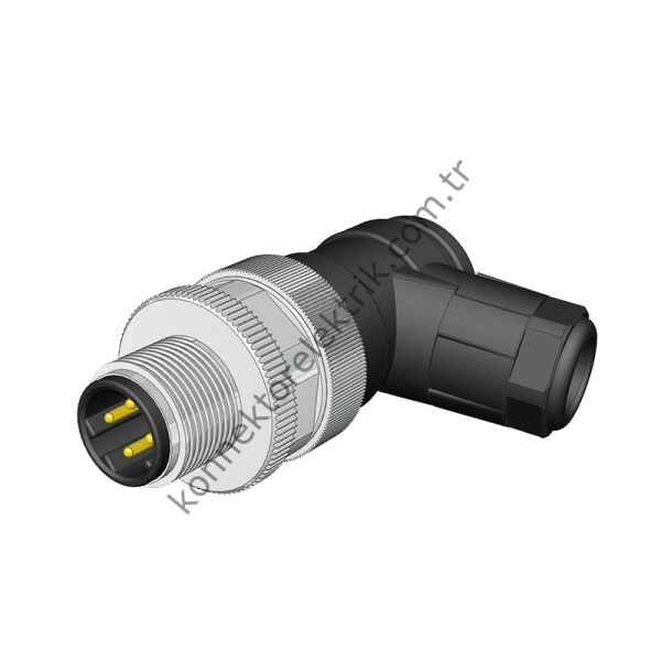 VELLEDQ M12 D Kod 5 Pin Erkek 90° Açılı Konnektör
