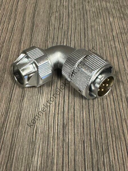 WEIPU WY20J7TU 7 Pin IP67 Metal Kasa 90° Açılı Kablo Tipi Erkek Su Geçirmez Konnektör
