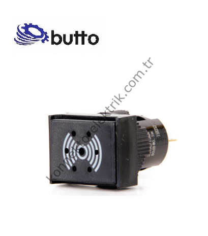 BUTTO K16-BZ  Dikdörtgen Plastik Gövde 16mm Buzzer Işıksız 12-24V DC