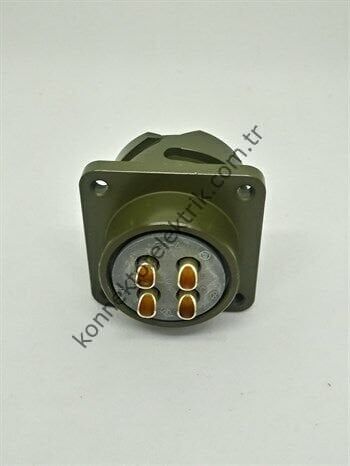 KUKDONG KDB02E 20-4P 4 Pin Metal Kasa Bayonet Panel Tipi Erkek Askeri Konnektör