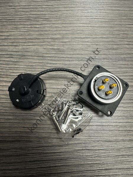 WEIPU WF24J4Z1 4 Pin IP67 Metal Kasa Panel Tipi Erkek Su Geçirmez Konnektör