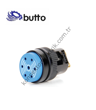 BUTTO K16-CZ-B  Yuvarlak Plastik Gövde 16mm Buzzer Işıksız 12-24V DC