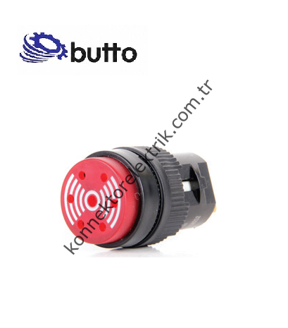 BUTTO K16-CZ  Yuvarlak Plastik Gövde 16mm Buzzer Işıksız 12-24V DC