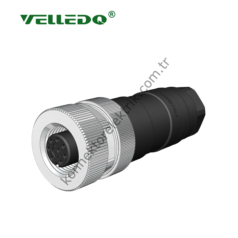 VELLEDQ M12 8 Pin Dişi Konnektör
