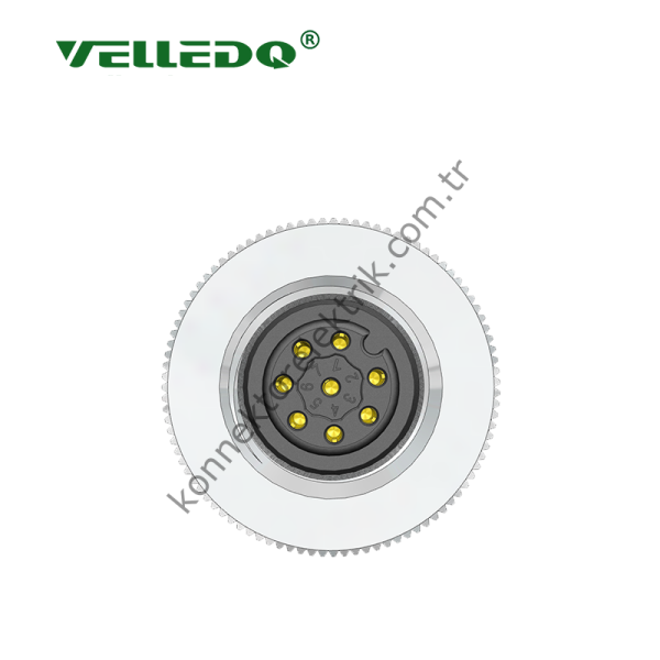 VELLEDQ M12 8 Pin Dişi Konnektör