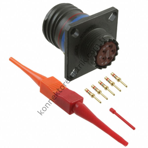 Q&S D38999/20WB5PN (MIL-DTL) 6 Pin Panel Tipi Dişi Askeri Konnektör