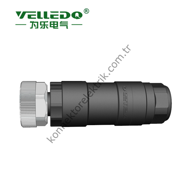VELLEDQ M8 4 Pin Dişi Konnektör