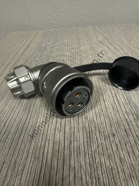 WEIPU WD28K4TU 4 Pin IP67 Metal Kasa 90° Kablo Tipi Dişi Su Geçirmez Konnektör