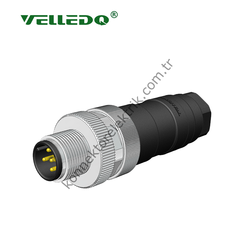 VELLEDQ M12 8 Pin Erkek Konnektör
