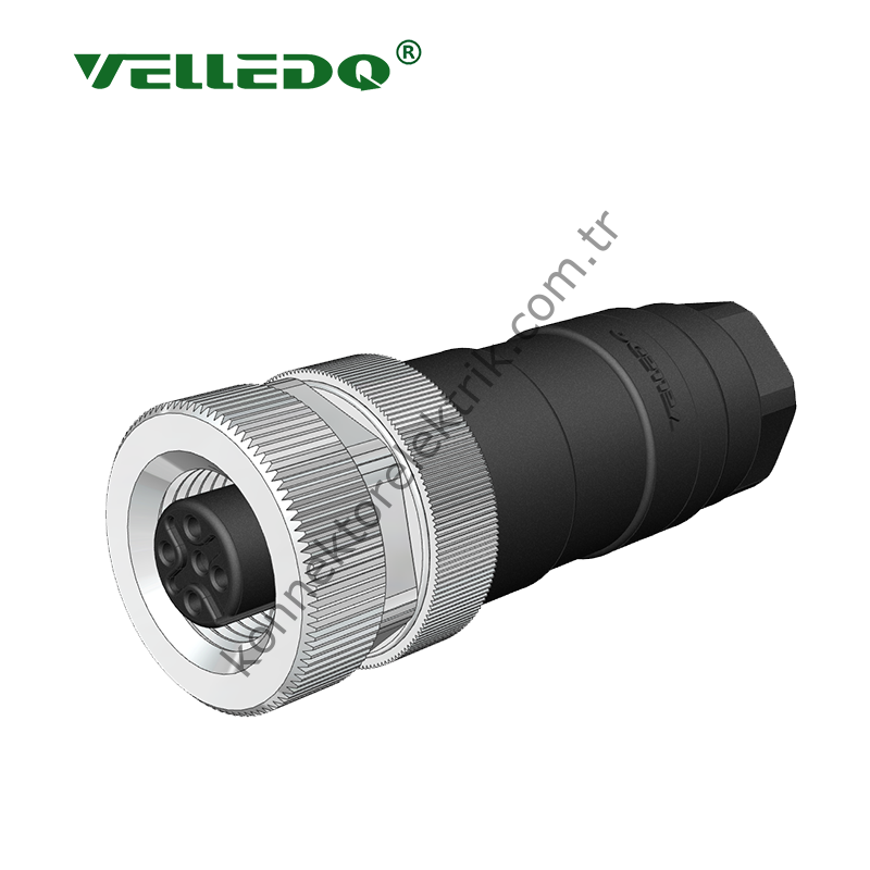 VELLEDQ M12 5 Pin Dişi Konnektör