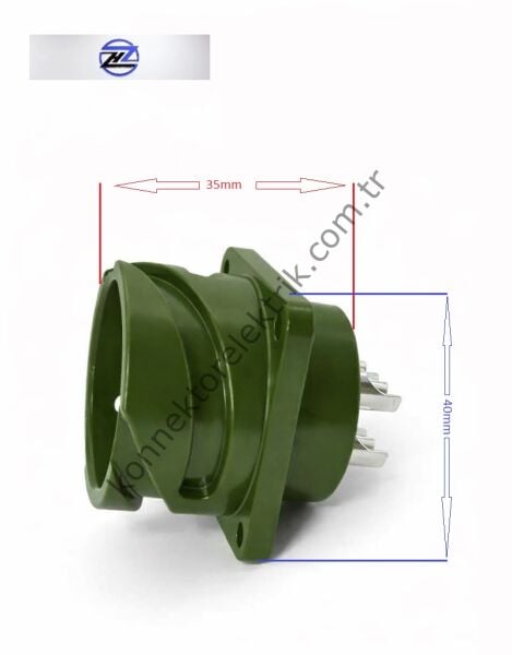 HZ CONNECTORS KDB02E 22-22P Bayonet Panel Tipi Askeri Konnektör