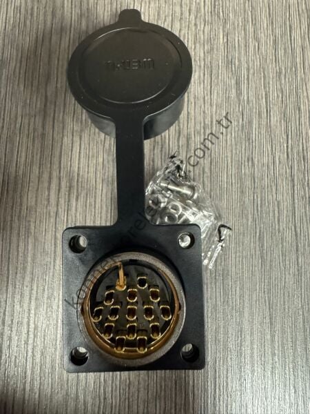 WEIPU WD28J15Z 15 Pin IP67 Metal Kasa Panel Tipi Erkek Su Geçirmez Konnektör