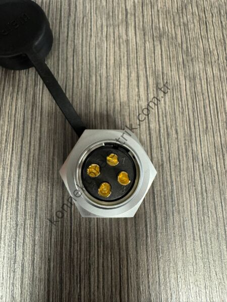 WEIPU SF2012/P4 4 Pin IP67 Metal Kasa Panel Tipi Erkek Su Geçirmez Konnektör