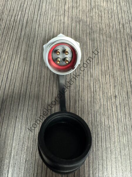 WEIPU SF2012/P4 4 Pin IP67 Metal Kasa Panel Tipi Erkek Su Geçirmez Konnektör